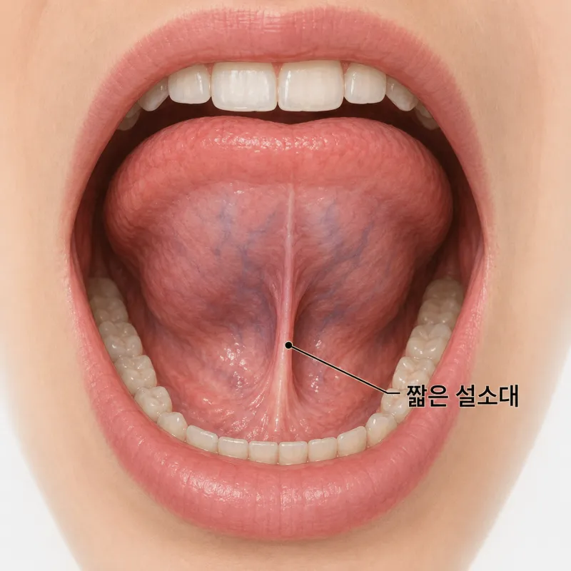 아이 영어 발음 때문에 설소대 절제술을 고민한다면 5 입 안의 짧은 설소대를 보여주는 그림