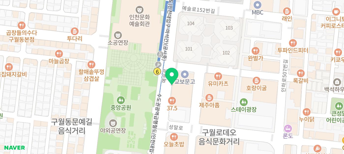 치과 위치를 나타내는 지도